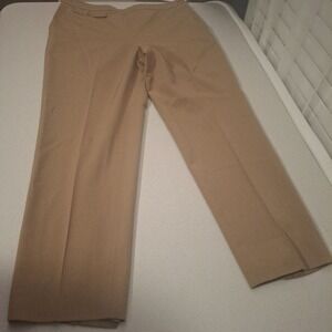 3/$15 Talbots Sz 8 Tan Wool Blend Creased Slit Hem Professional Classic Trousers